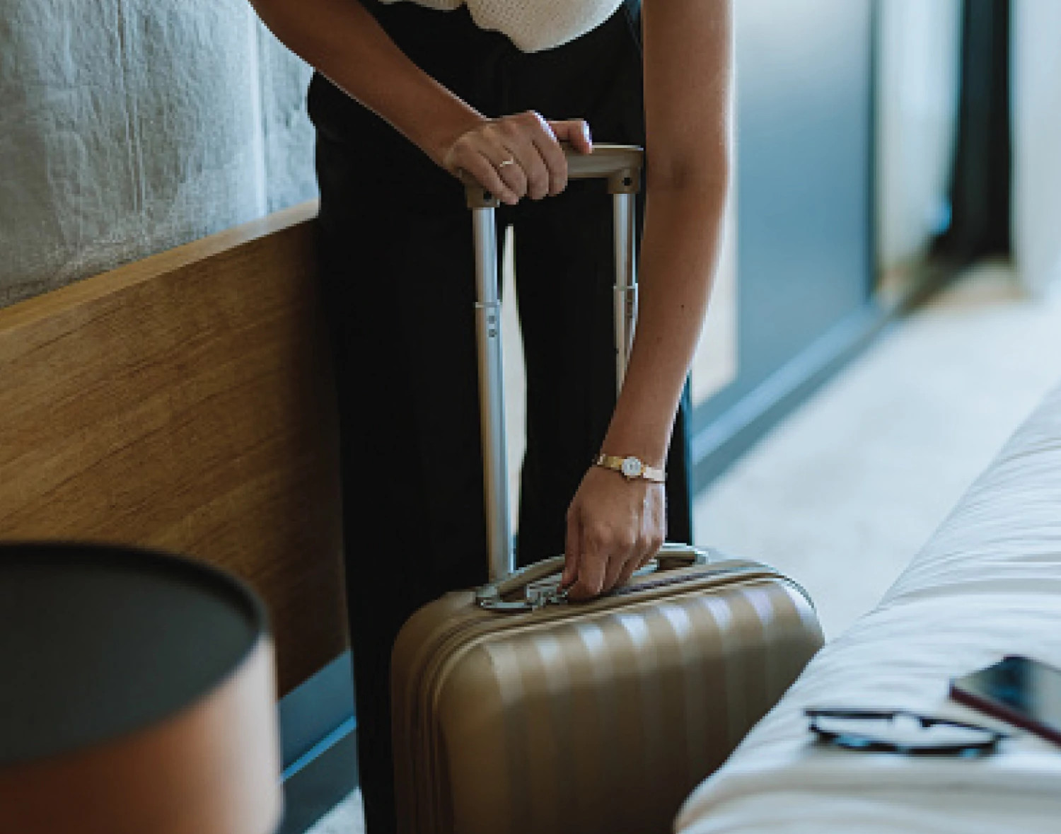 Woman and her suitcase