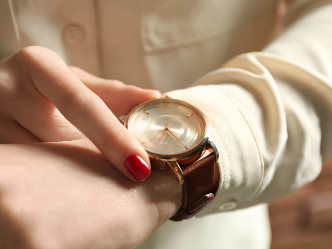 Woman with Gold watch